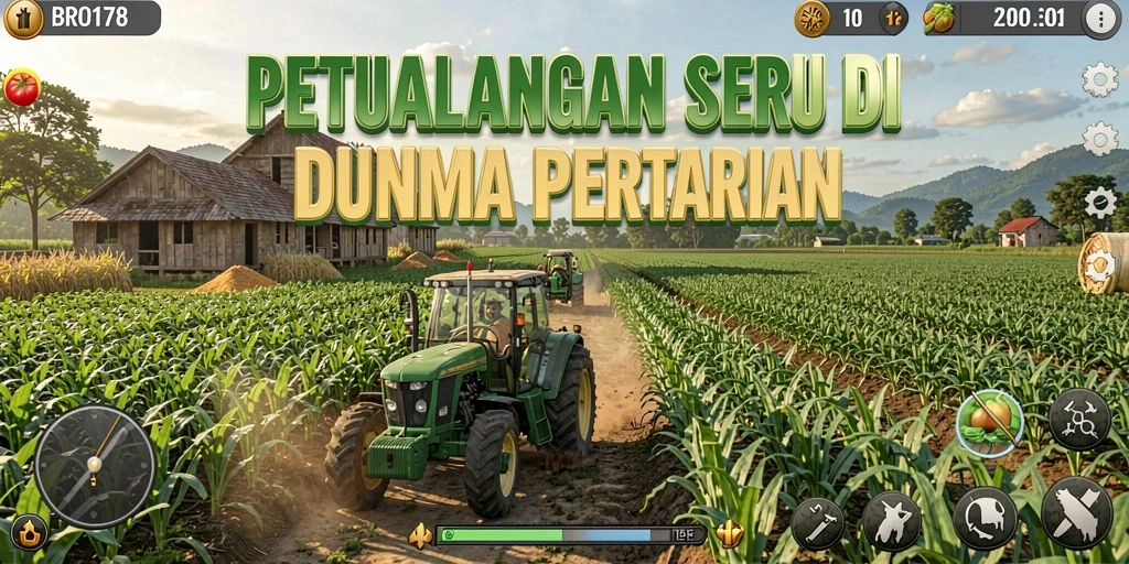 Screenshot BRO178 menampilkan gameplay bertani yang seru dan interaktif.