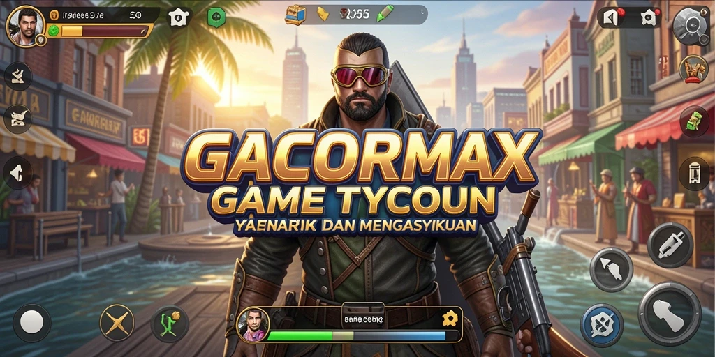 Tampilan gameplay GACORMAX yang menampilkan interaksi bisnis.