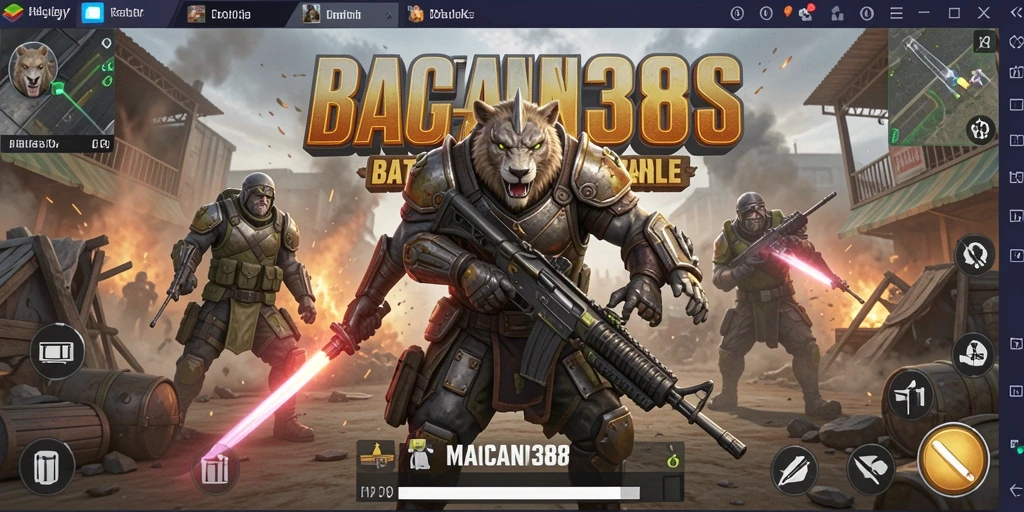 Tangkapan layar gameplay MACAN388 menampilkan pertarungan Battle Royale yang intens.