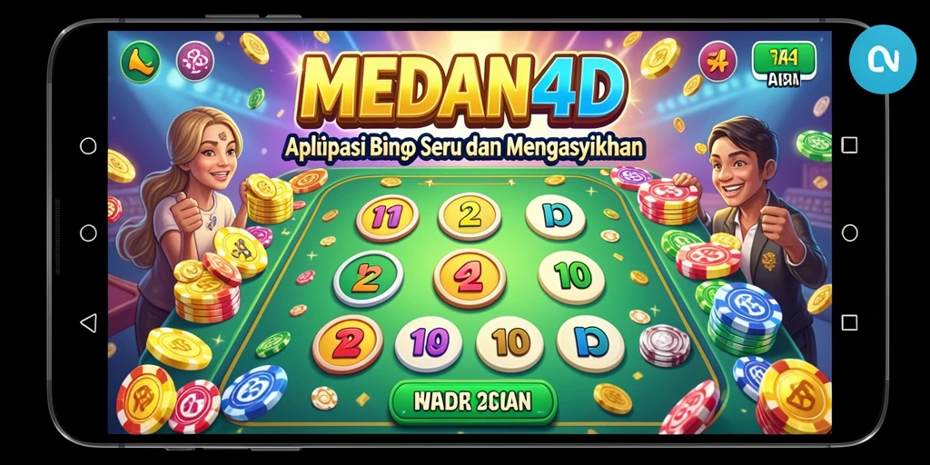 Tampilan gameplay seru MEDAN4D dengan suasana bingo yang interaktif.