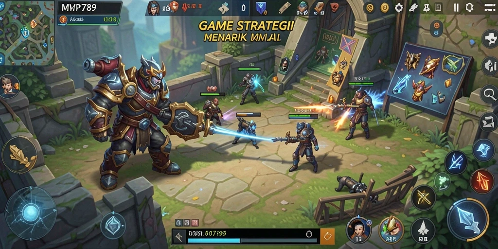 Screenshot utama MVP789 menampilkan gameplay strategi yang intens.