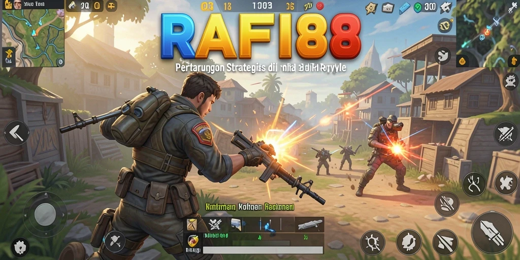 Screenshot utama gameplay RAFI88, menampilkan aksi Battle Royale yang seru.