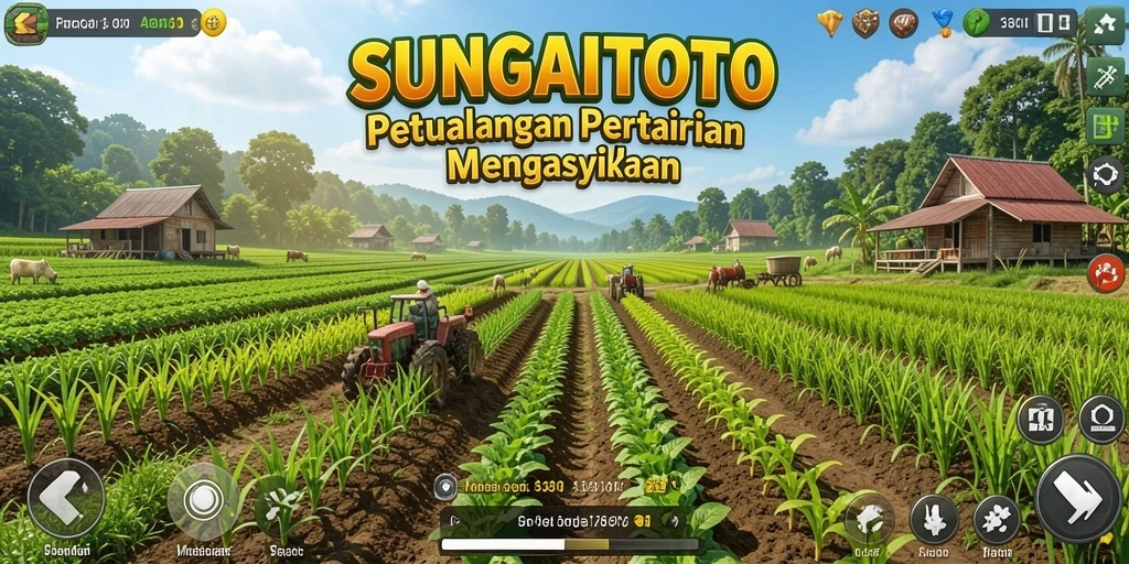 Screenshot SUNGAITOTO menampilkan petualangan bertani yang seru.