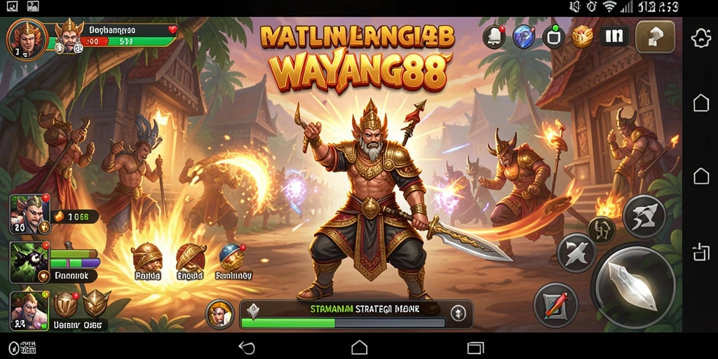 Tampilan gameplay menarik dari WAYANG88 saat berstrategi.